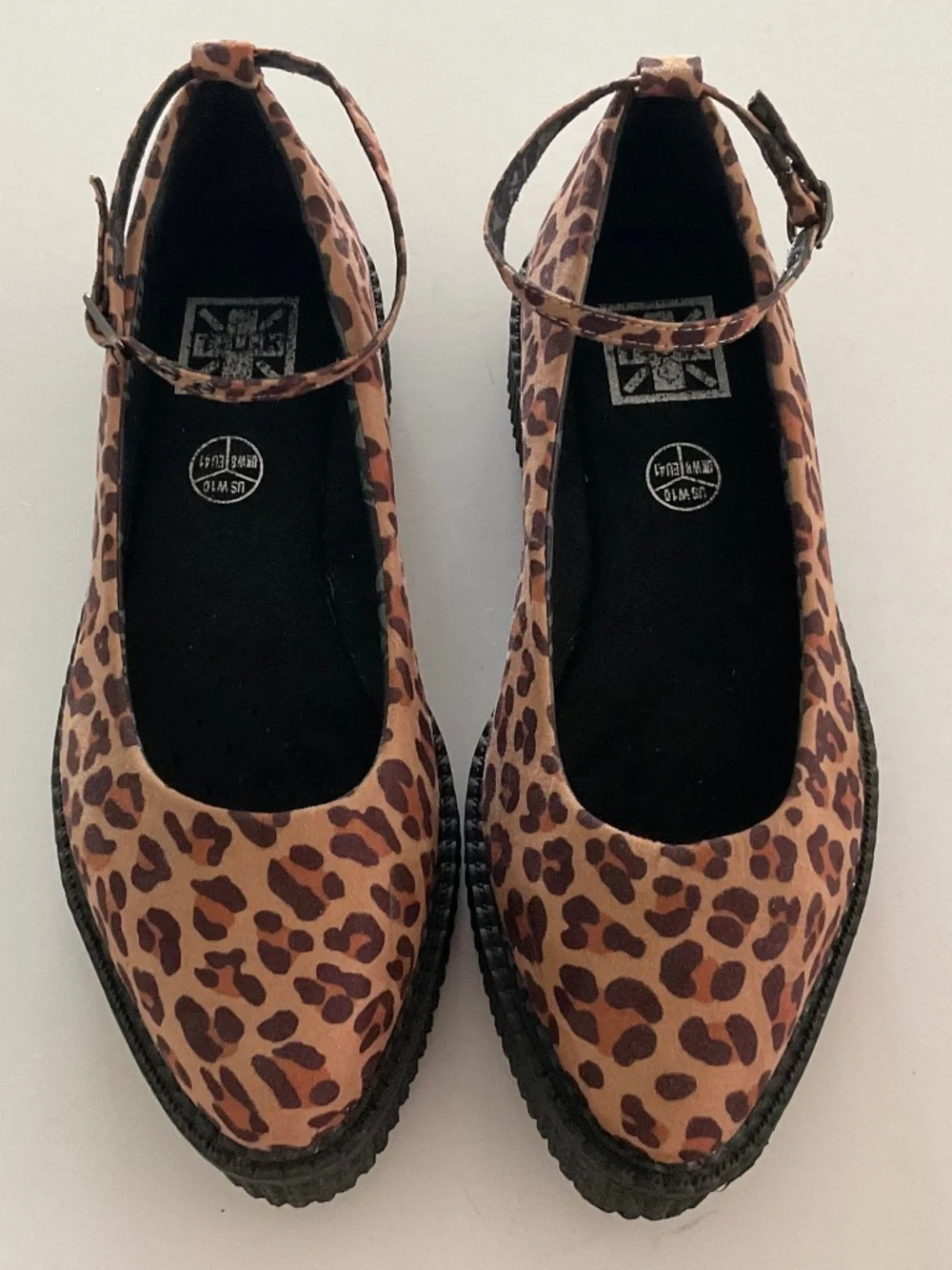 T.U.K. Creepers Pointed Toe Ankle Strap Platform Ballet Style Shoes Size 10 NEW - Picture 2 of 8